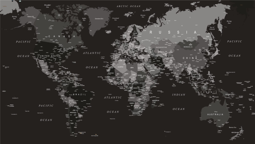 Dünya Haritası Desenli 3D Duvar Kağıdı