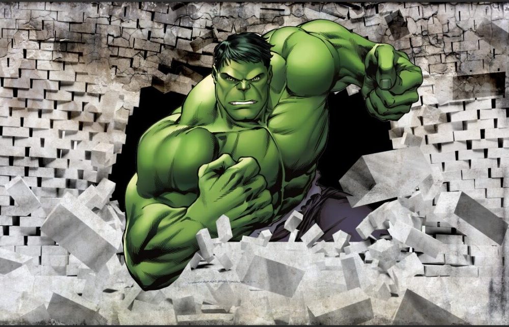 Hulk Yeşil Adam Duvarı Kırılması 3D Duvar Kağıdı