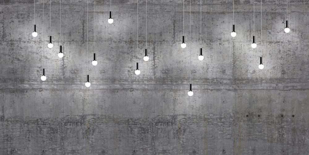 Beton Görünümlü Işıklı 3D Duvar Kağıdı