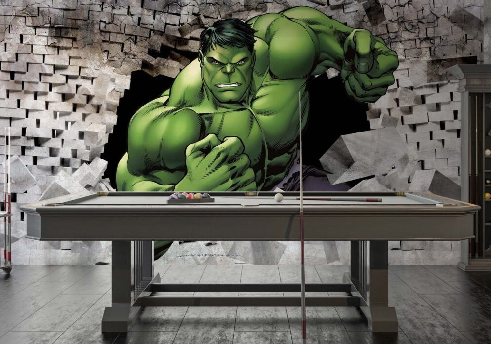 Hulk Yeşil Adam Duvarı Kırılması 3D Duvar Kağıdı