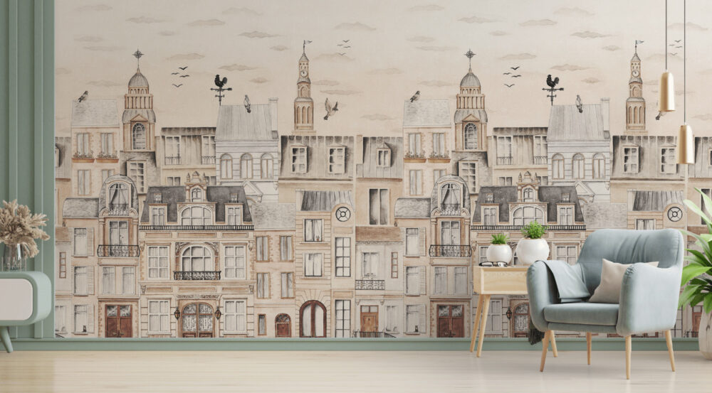 Avrupa Binaları 3D Duvar Kağıdı