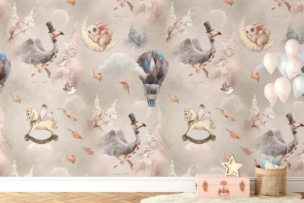 Uçan Balonlar ve Sirk Hayvanları Duvar Kağıdı