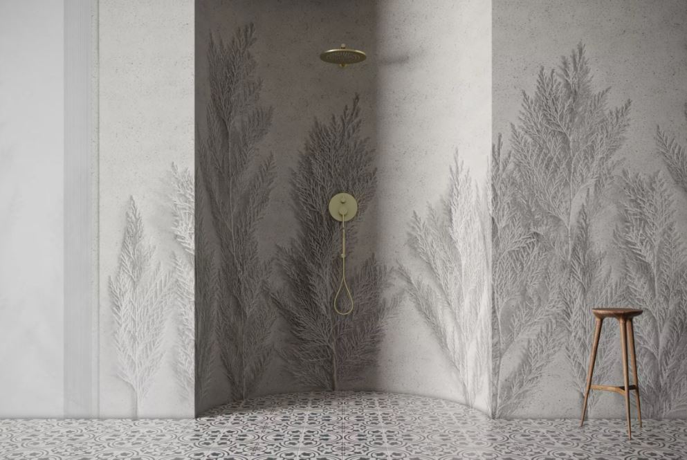 3D Görünümlü Beyaz Yapraklar Duvar Kağıdı