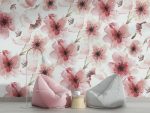 Pembe Soft Çiçekler Duvar Kağıdı