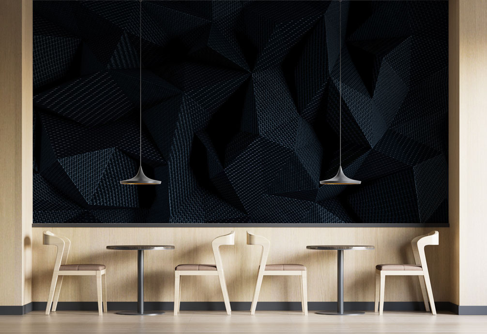 3D Kabartmalı Siyah Modern Duvar Kağıdı