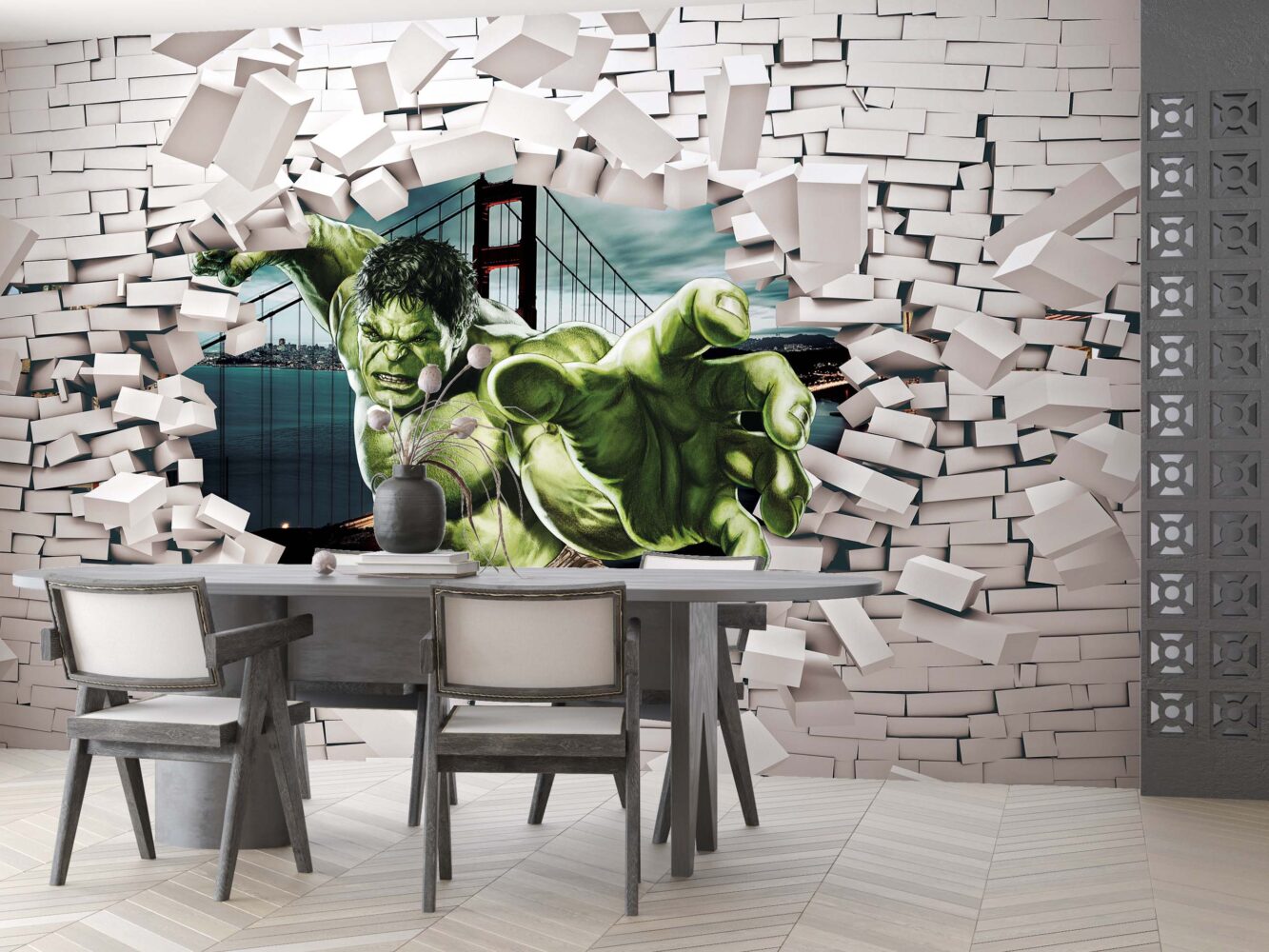 Kahraman Hulk Duvar Kırılması 3D Duvar Kağıdı