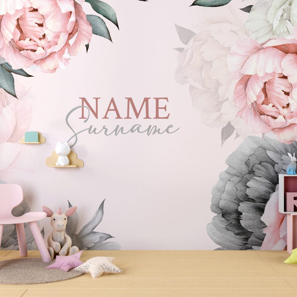 Pembe Zeminli Soft Güller 3D Duvar Kağıdı