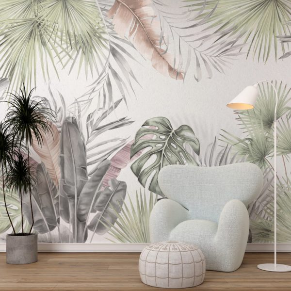 Soft Tropikal Yapraklar Duvar Kağıdı