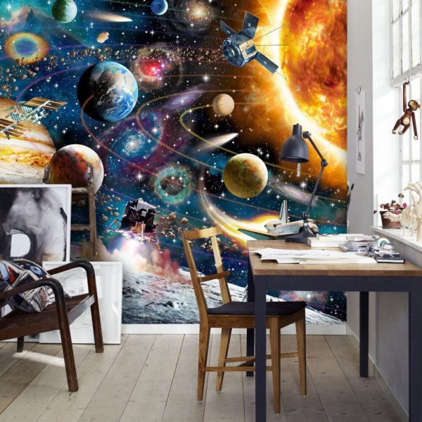 Astronot ve Gezegenler Duvar Kağıdı
