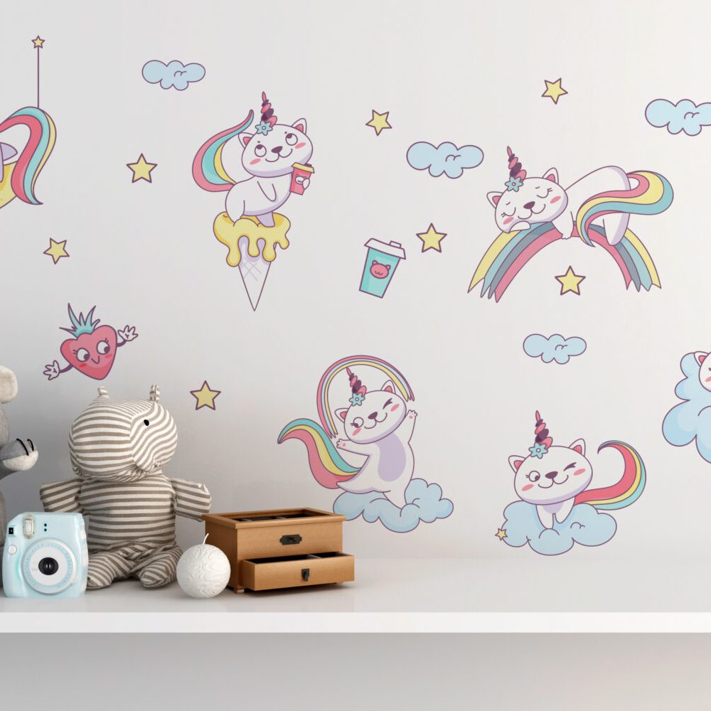 Unicorn Kedi Sticker 100x200h