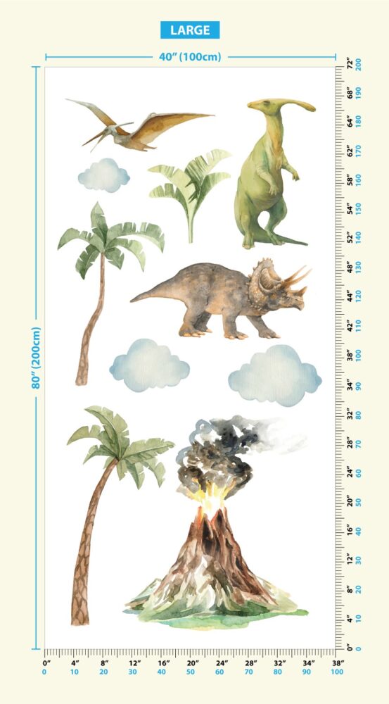 Yanardağ ve Dinozorlar 2 Sticker 100x200h