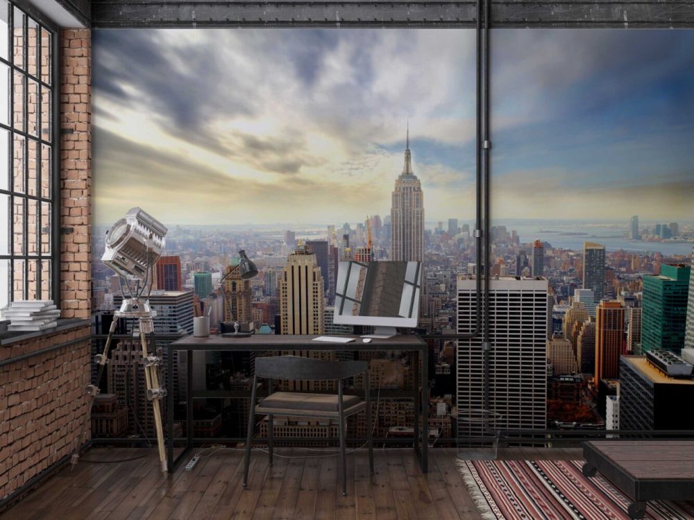 Newyork Şehri Panoramik Manzara Duvar Kağıdı