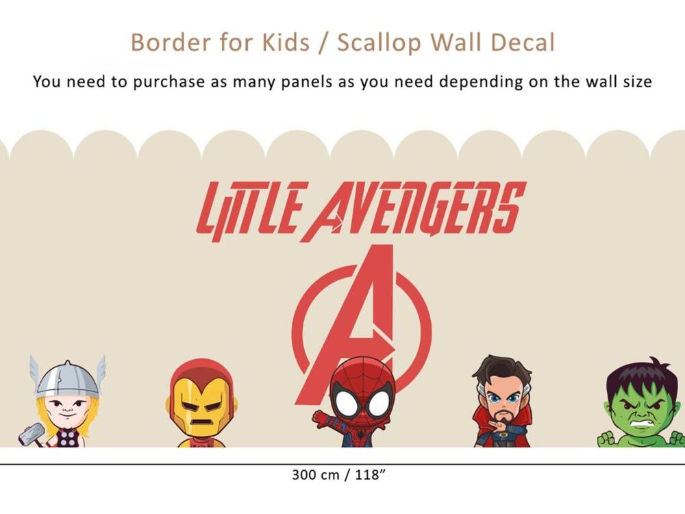 Little Avengers Yapışkanlı Bordür 300x100h