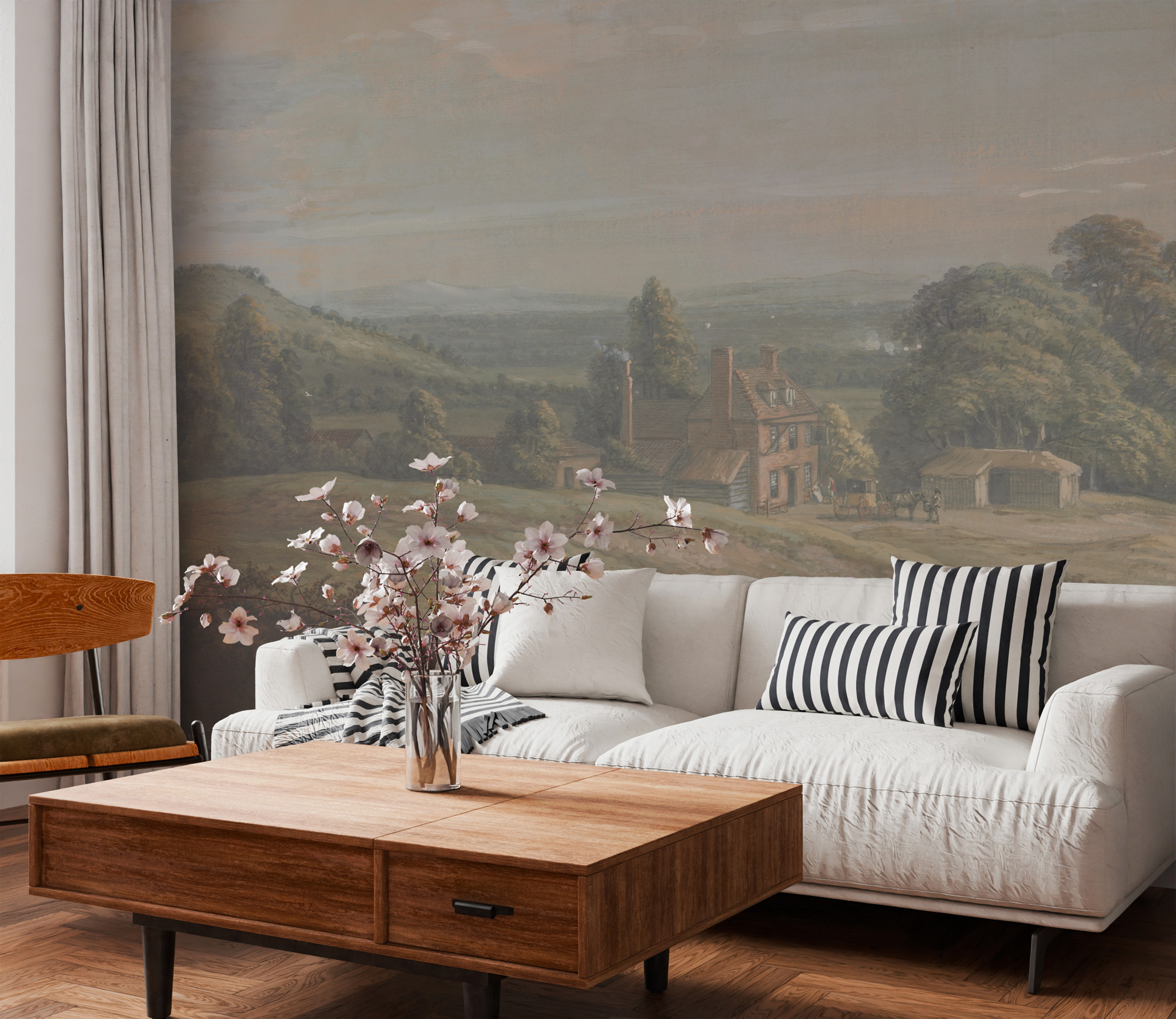 Vadideki Köy Manzarası Duvar Kağıdı Vadideki Köy Manzarası Duvar Kağıdı