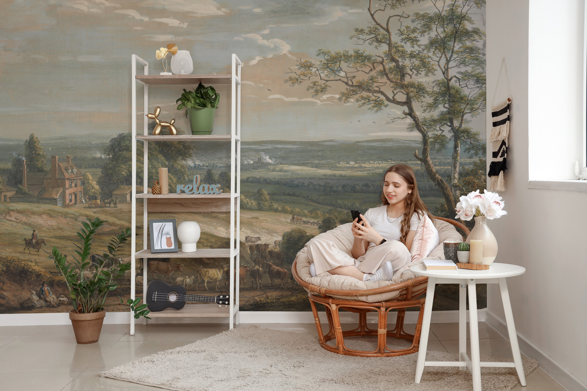 Vadideki Köy Manzarası Duvar Kağıdı Vadideki Köy Manzarası Duvar Kağıdı