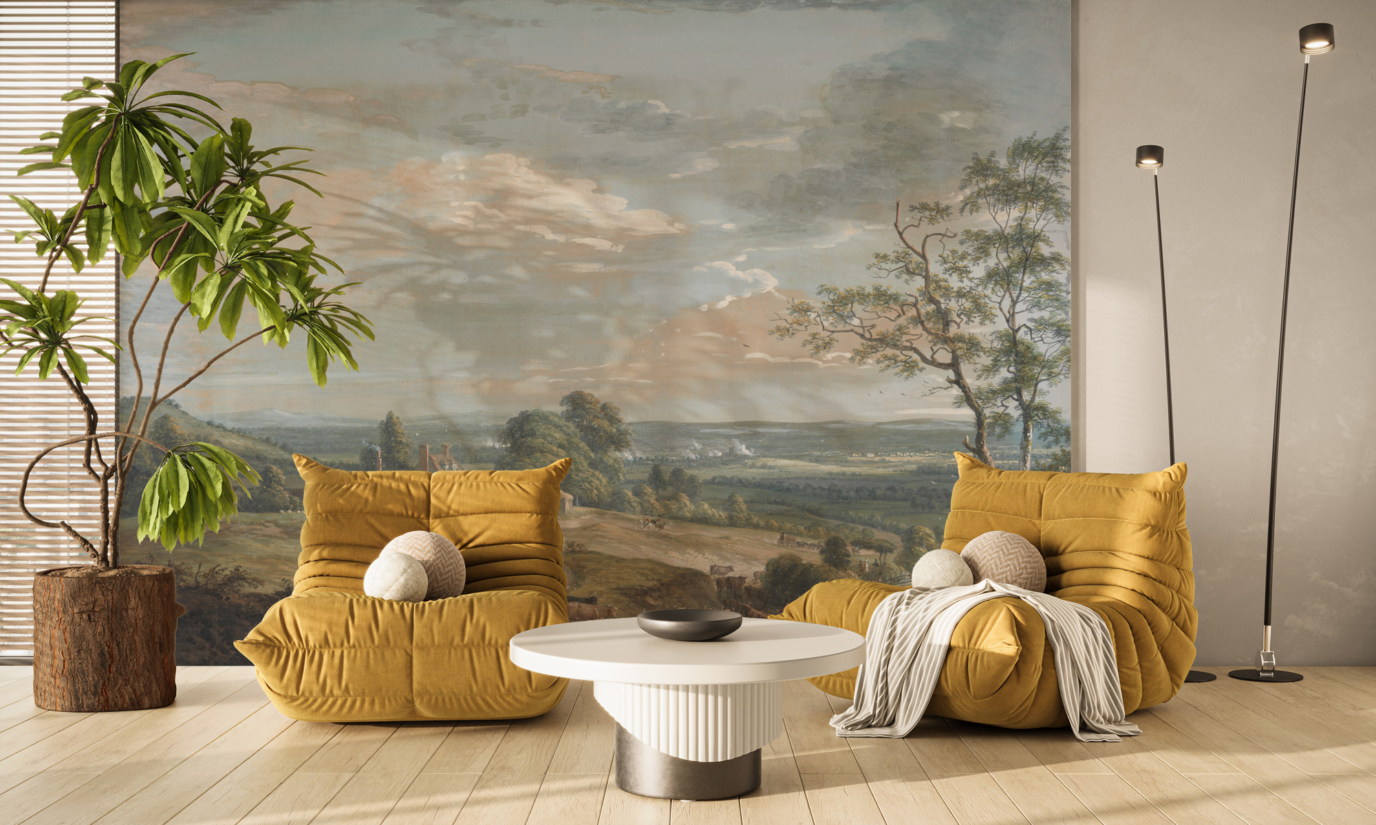 Vadideki Köy Manzarası Duvar Kağıdı Vadideki Köy Manzarası Duvar Kağıdı