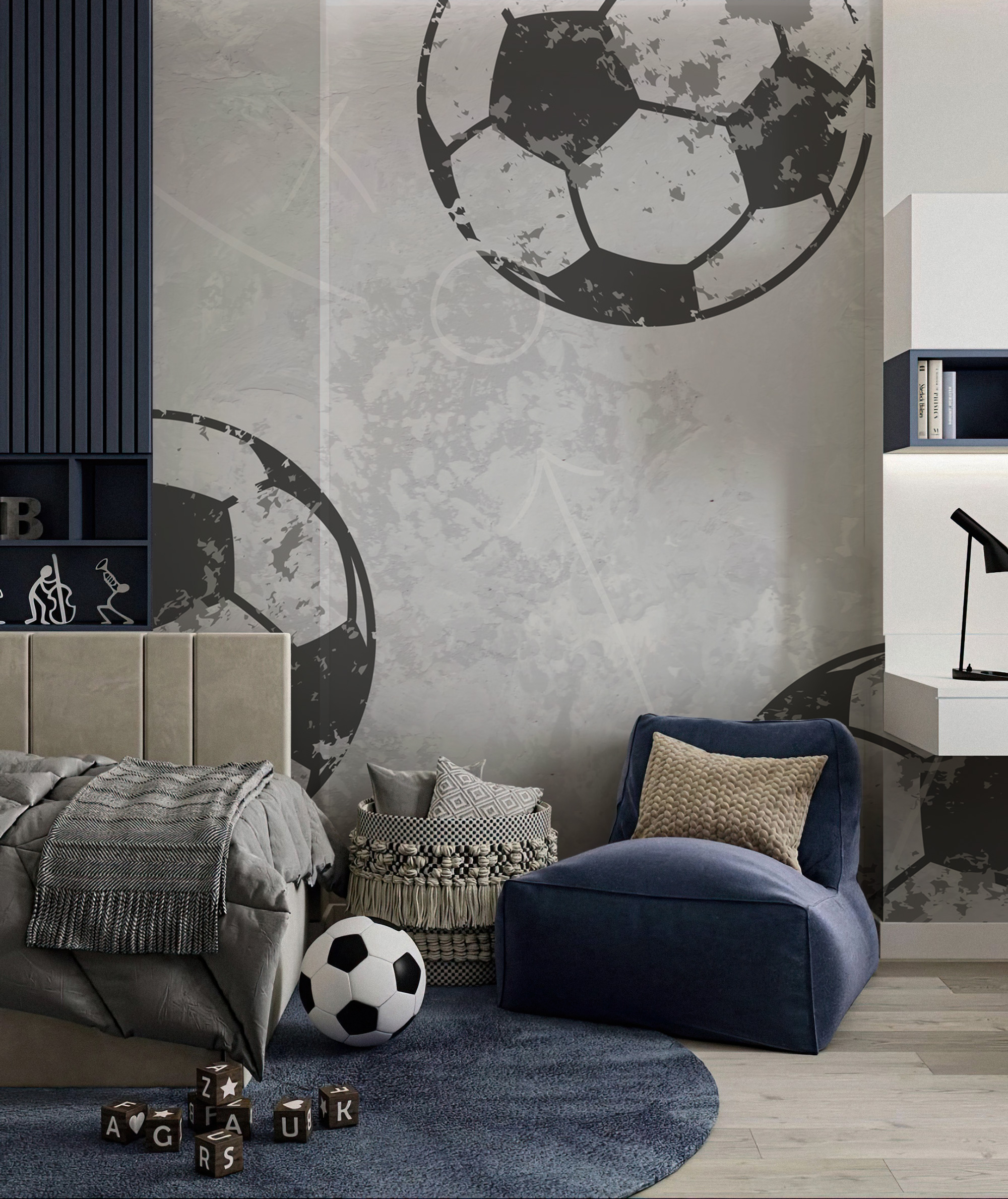 Eskitme Görünümlü Futbol Topu Duvar Kağıdı Eskitme Görünümlü Futbol Topu Duvar Kağıdı