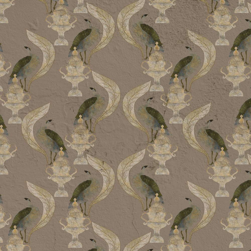 Eskitme Kupa Yapraklar Duvar Kağıdı - Tapestry