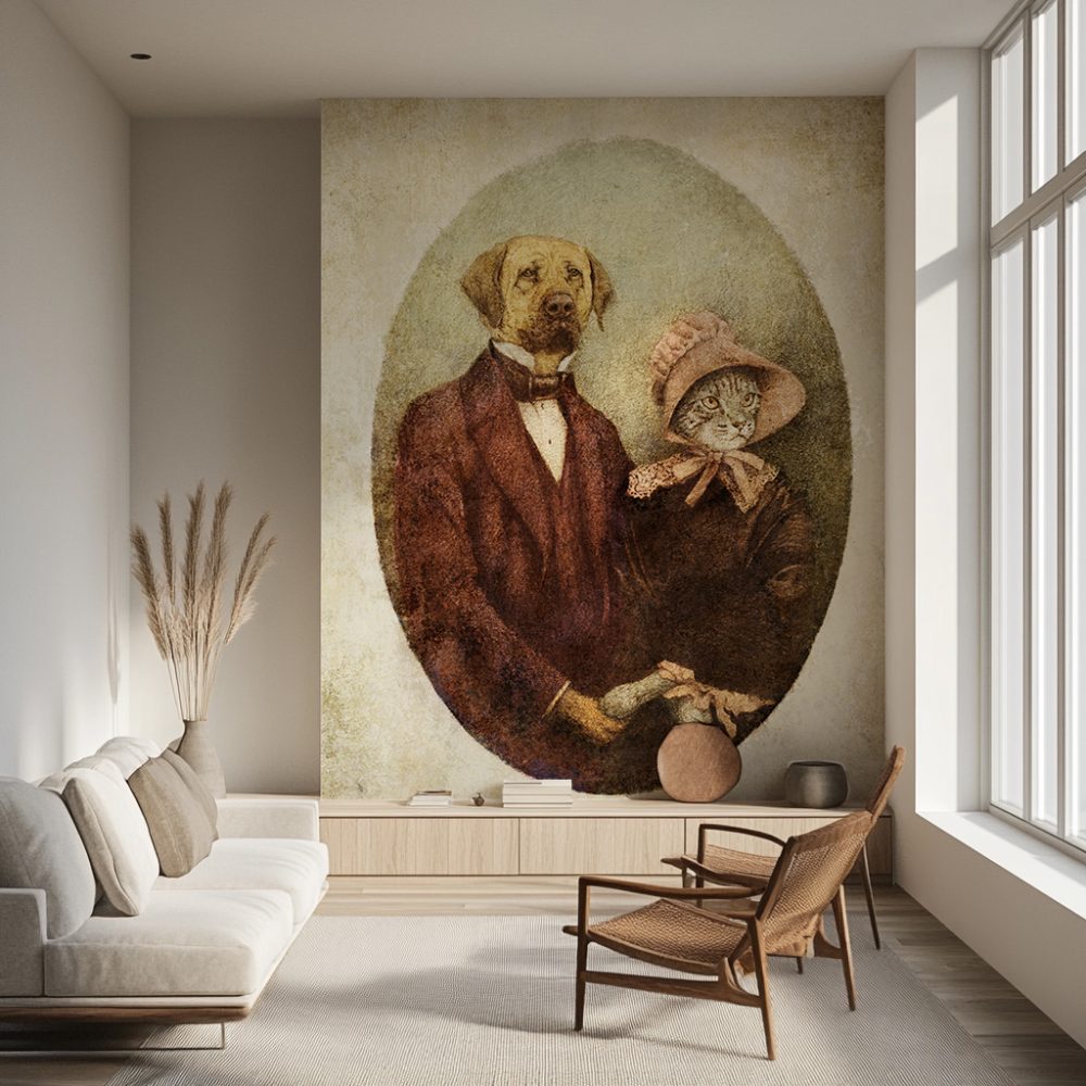 Kedi ve Köpekli Duvar Kağıdı