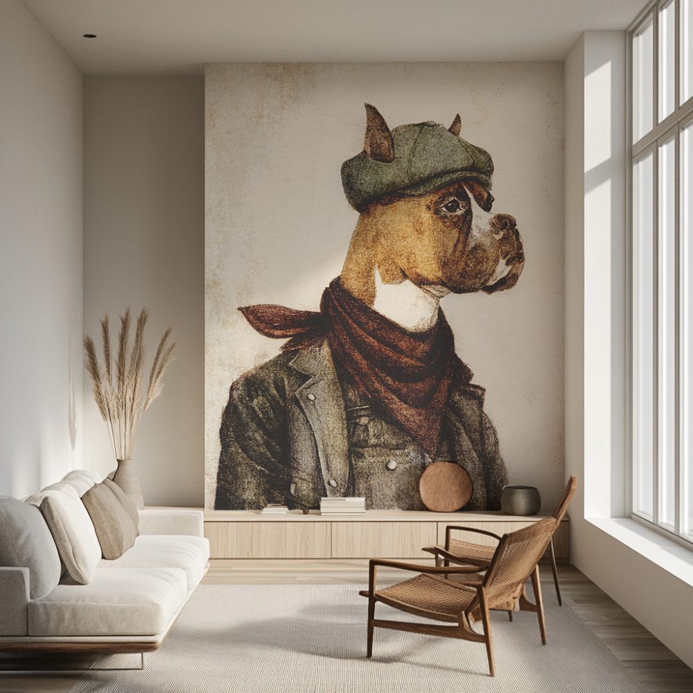 Şık Fularlı Centilmen Köpek Duvar Kağıdı