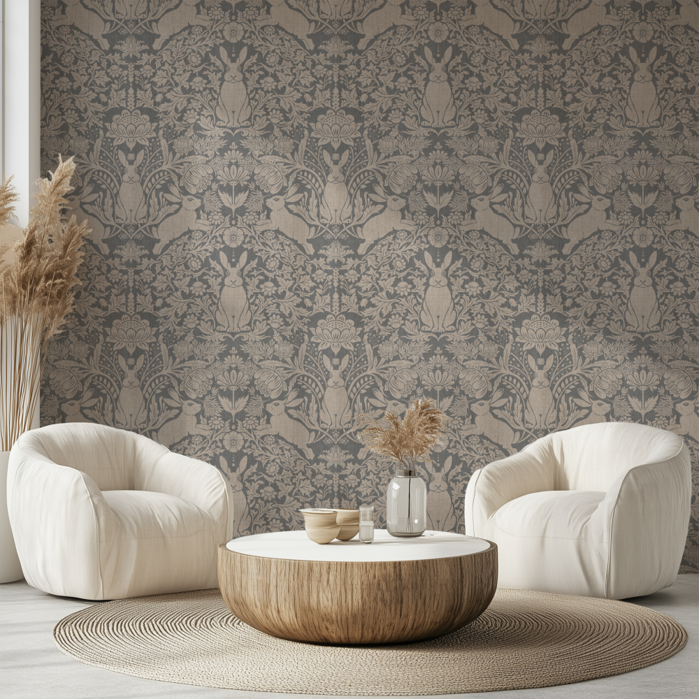 Modern Tavşanlı Dama Deseni Duvar Kağıdı