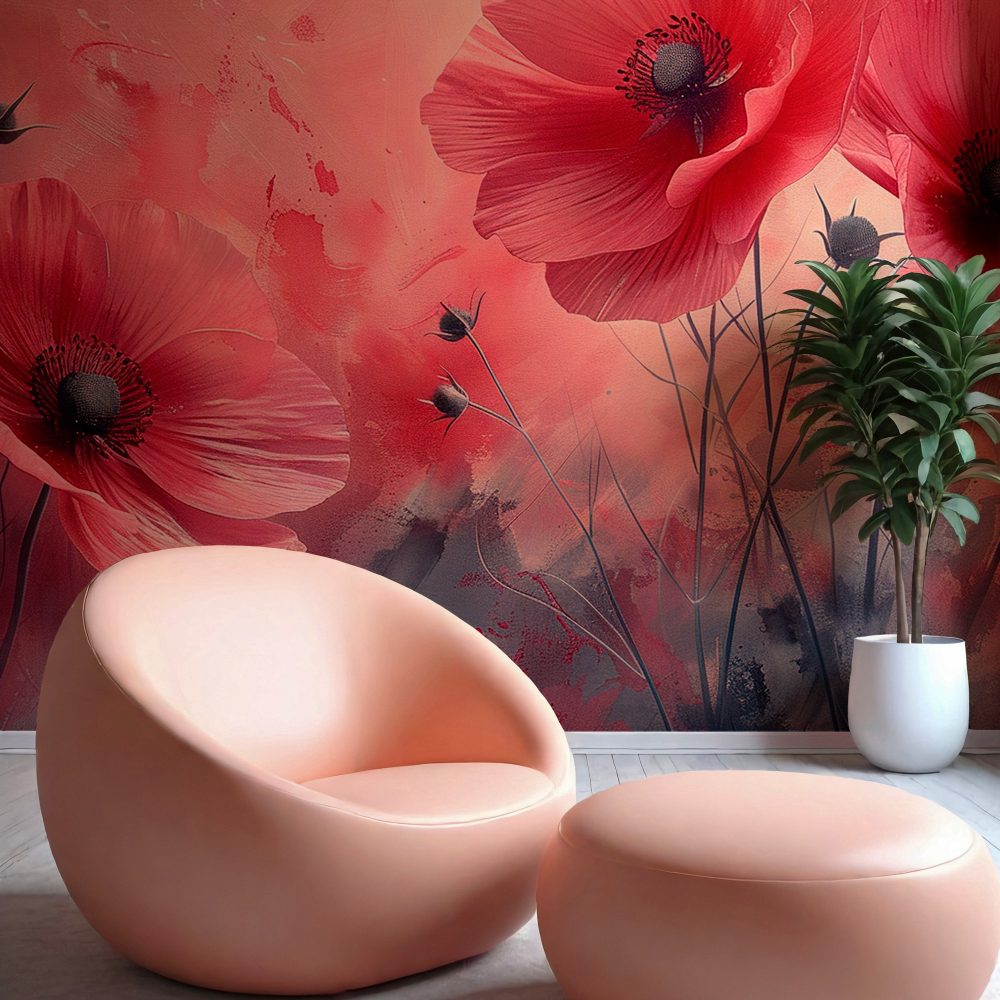 Pembe Gelincik Çiçeği Duvar Kağıdı