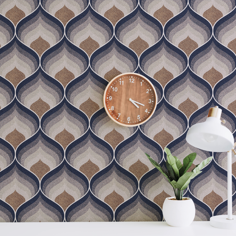 Modern Dalgalı Desen Duvar Kağıdı