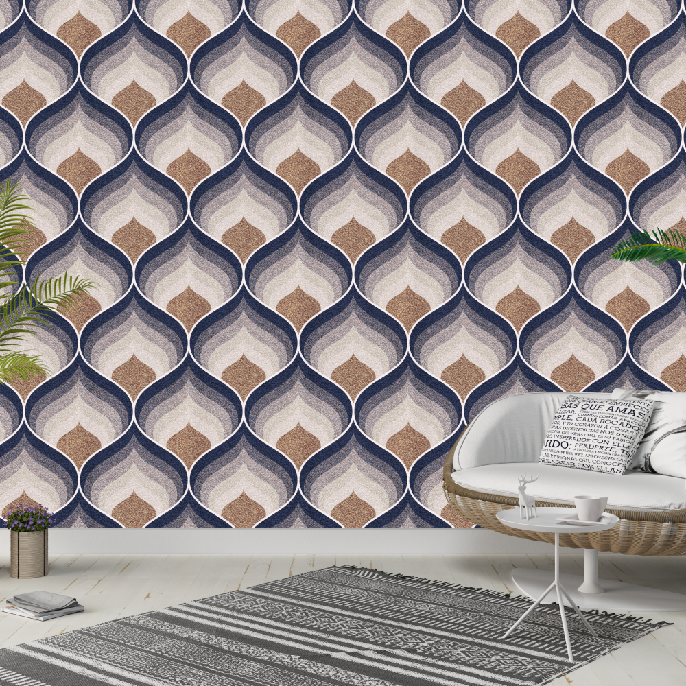 Modern Dalgalı Desen Duvar Kağıdı