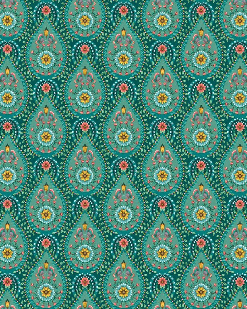 Pip Studio - Damla Desenli Yeşil Duvar Kağıdı