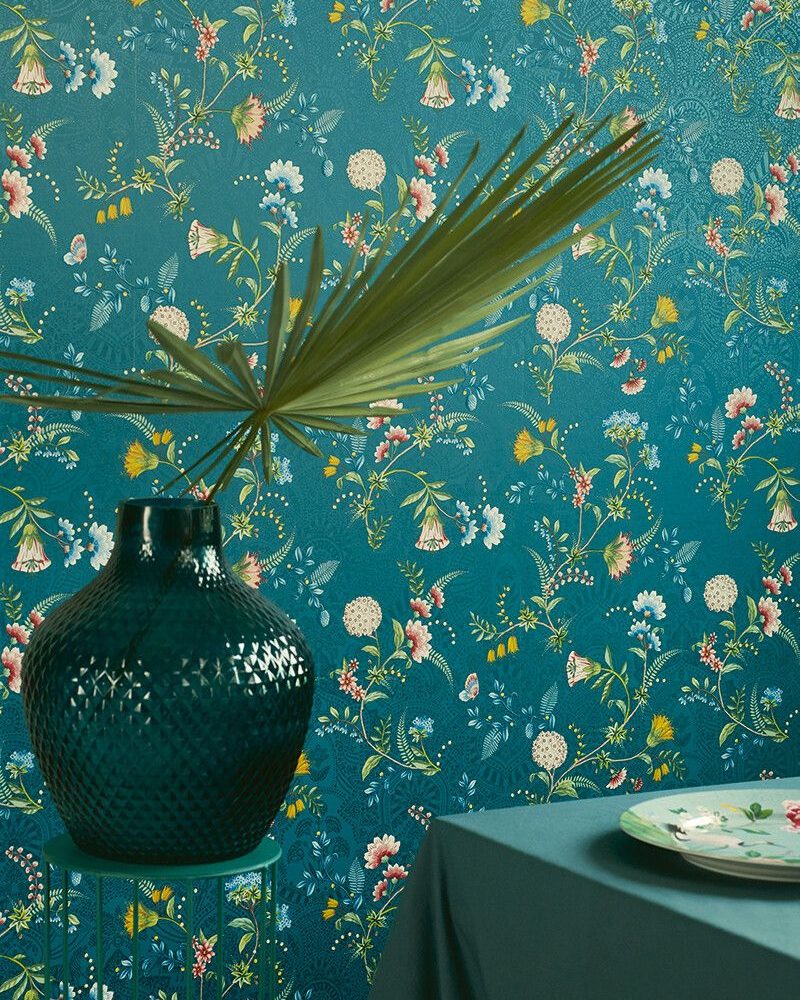 Pip Studio - Çiçek Rüyası Mavi Duvar Kağıdı