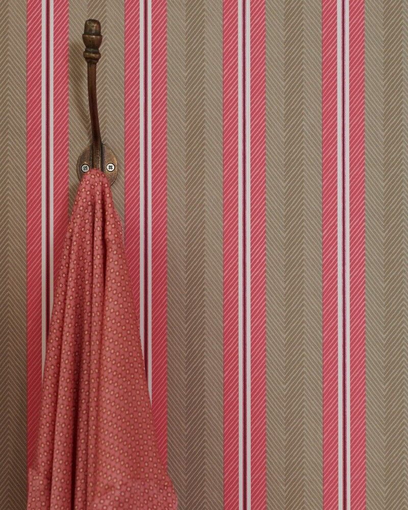 Pip Studio - Çizgi Detaylı Pembe Duvar Kağıdı