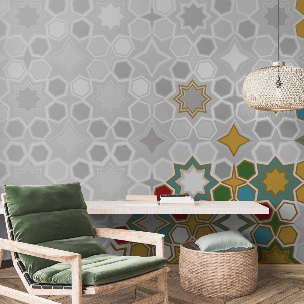 Renkli Motif Duvar Kağıdı