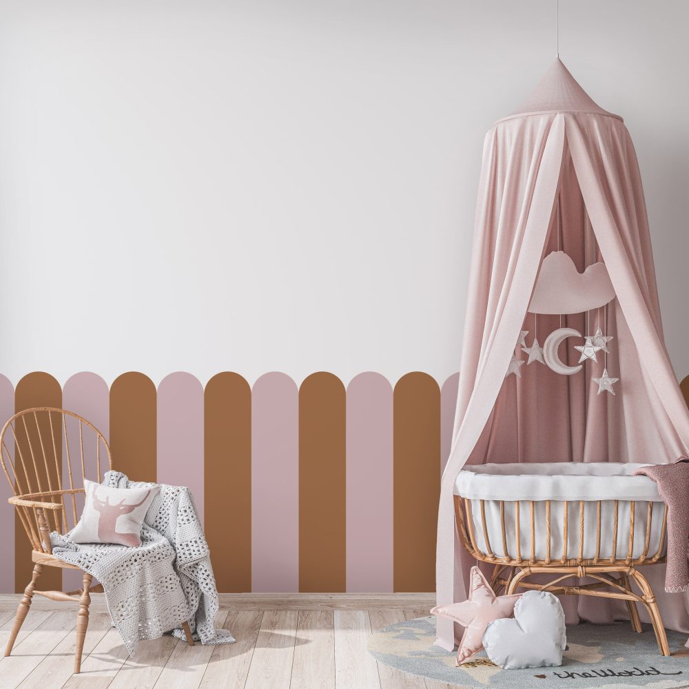 Pembe Çıta Görünümlü Kendinden Yapışkanlı Bordür 300x100h (Özel Ölçü ve Renk Yapılabilir )