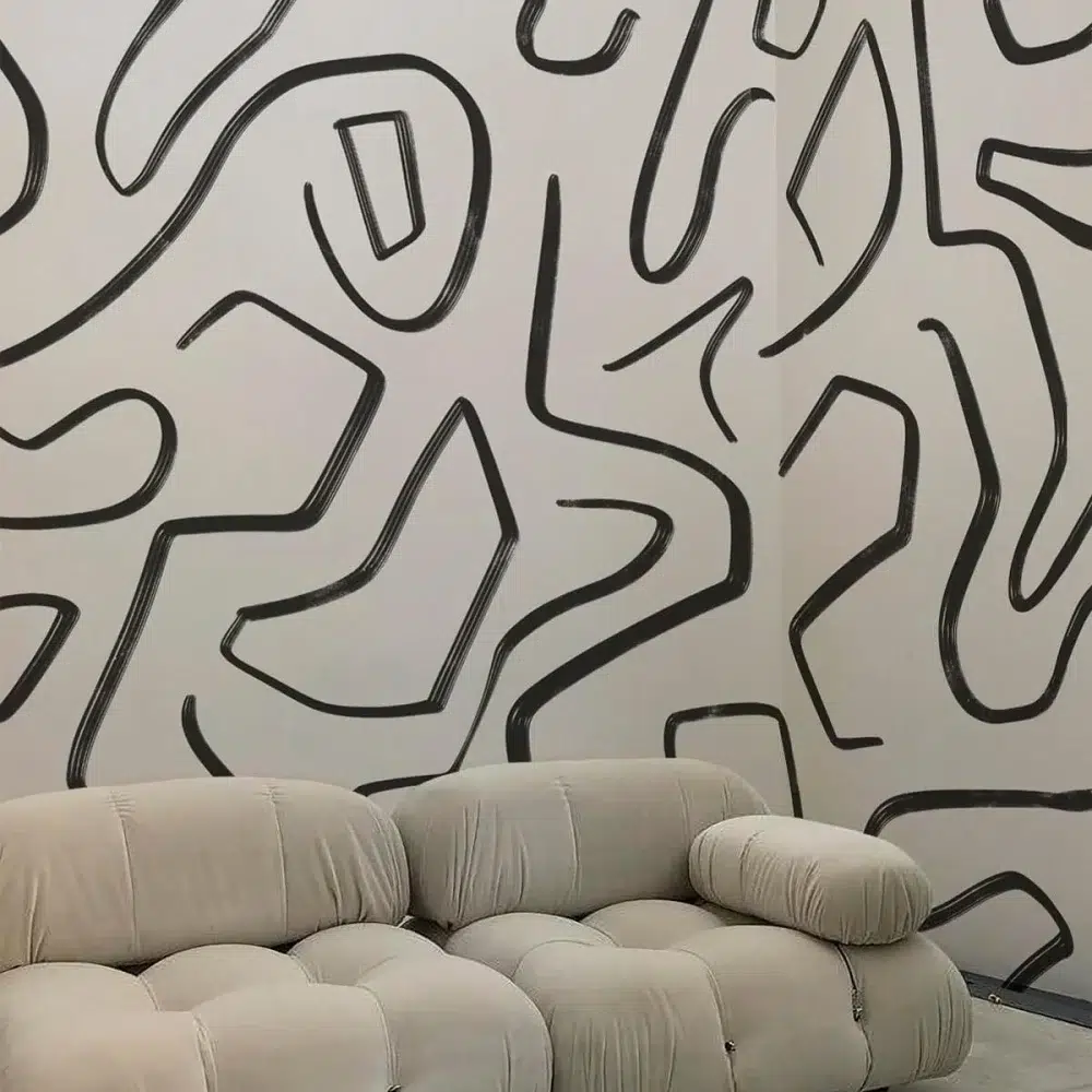 Modern Siyah Çizgiler Duvar Kağıdı