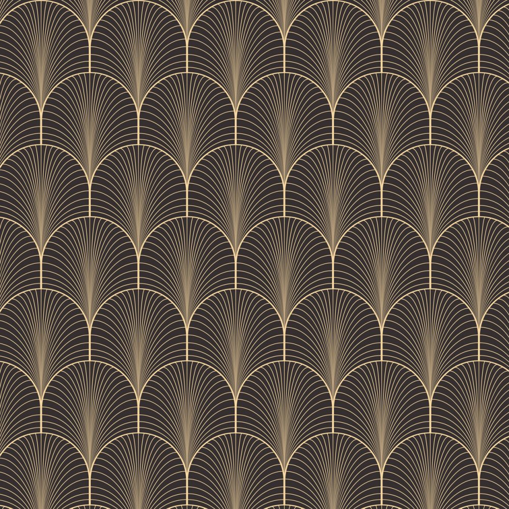 Art Deco Altın Yelpaze Duvar Kağıdı