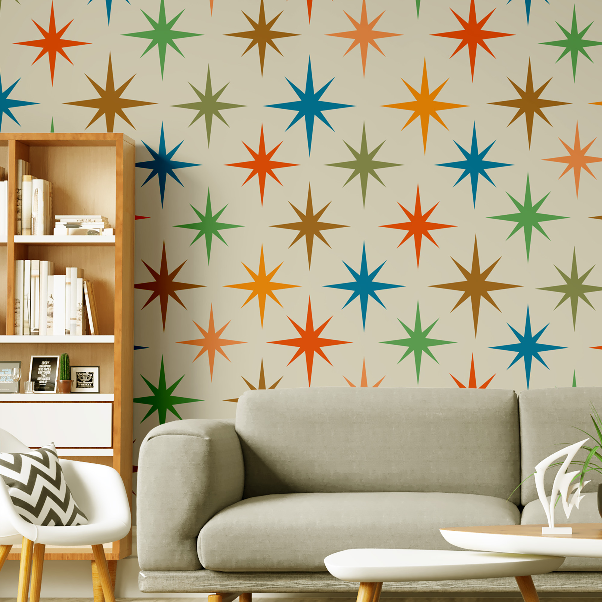 Orta Yüzyıl Atomik Yıldız Duvar Kağıdı Orta Yüzyıl Atomik Yıldız Duvar Kağıdı