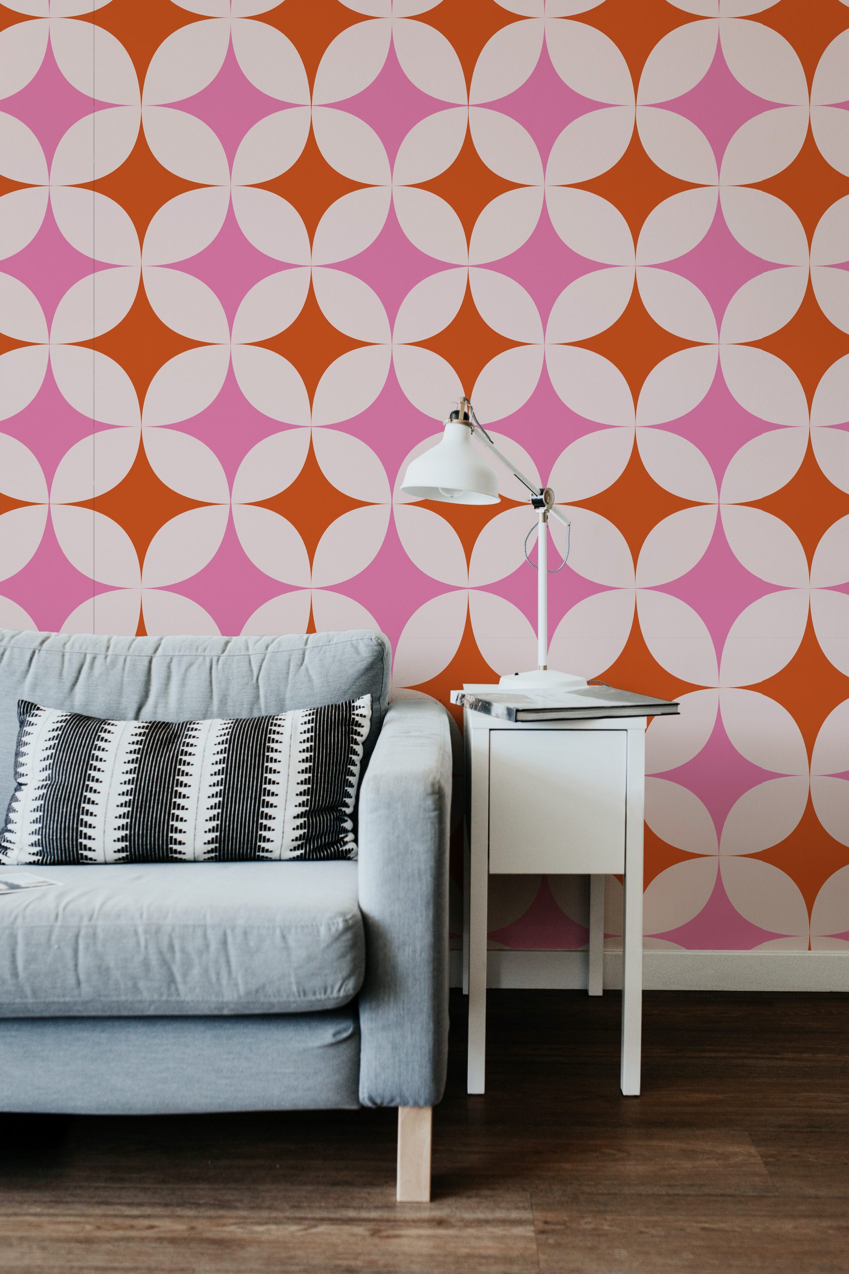 pink and orange mid century starbursts wallpaper 2 Mid-Century Yıldız Patlamaları Duvar Kağıdı