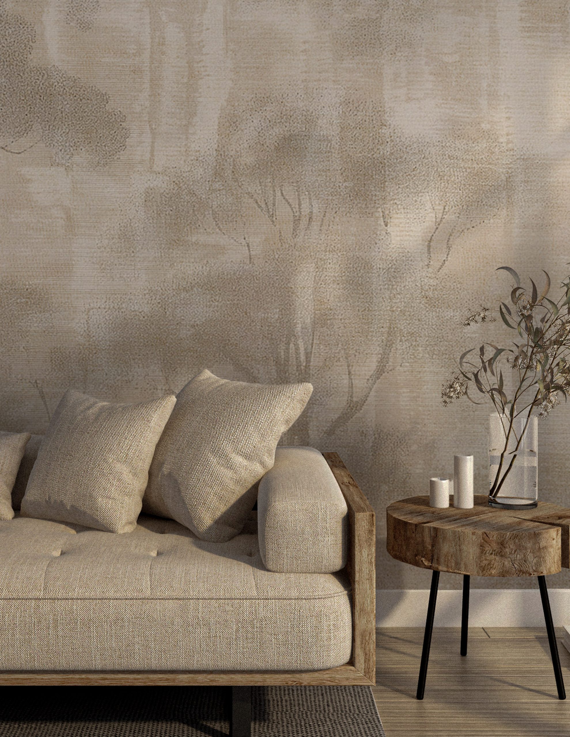 Soyut Bej Doğal Orman Duvar Kağıdı Soyut Bej Doğal Orman Duvar Kağıdı