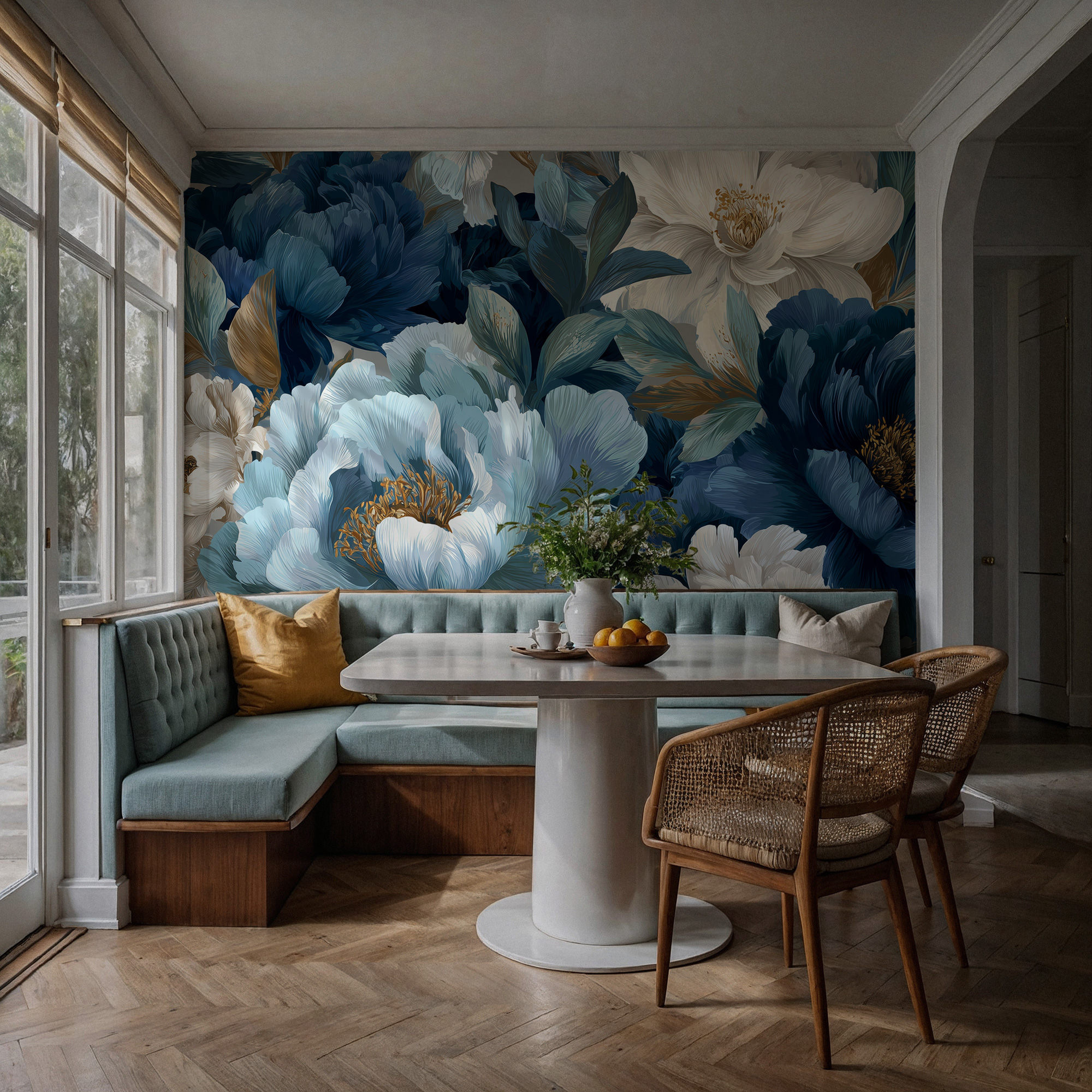 Mavi Piyon Çiçekleri Duvar Kağıdı Mavi Piyon Çiçekleri Duvar Kağıdı