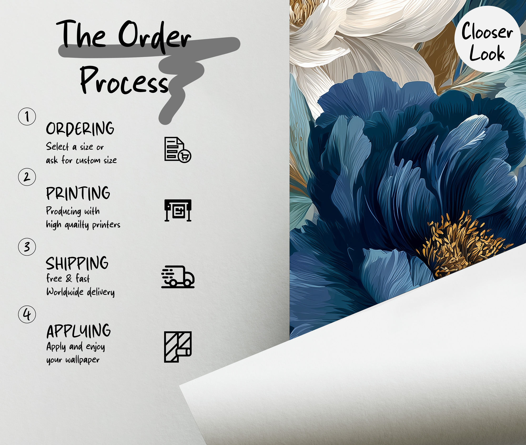 Mavi Piyon Çiçekleri Duvar Kağıdı Mavi Piyon Çiçekleri Duvar Kağıdı