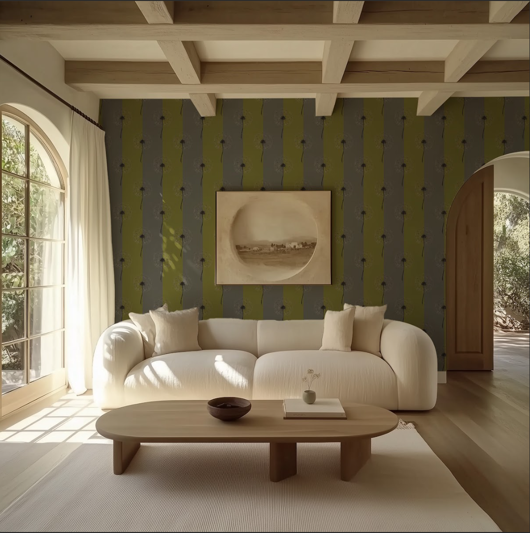 Çizgili Yeşil Karahindiba Şans Duvar Kağıdı Çizgili Yeşil Karahindiba Şans Duvar Kağıdı