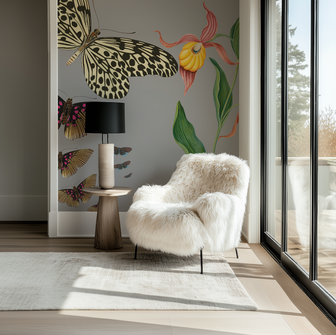 Kelebeğin Bahçesi Orkide Bahçesi Gri Duvar Kağıdı Kelebeğin Bahçesi Orkide Bahçesi Gri Duvar Kağıdı