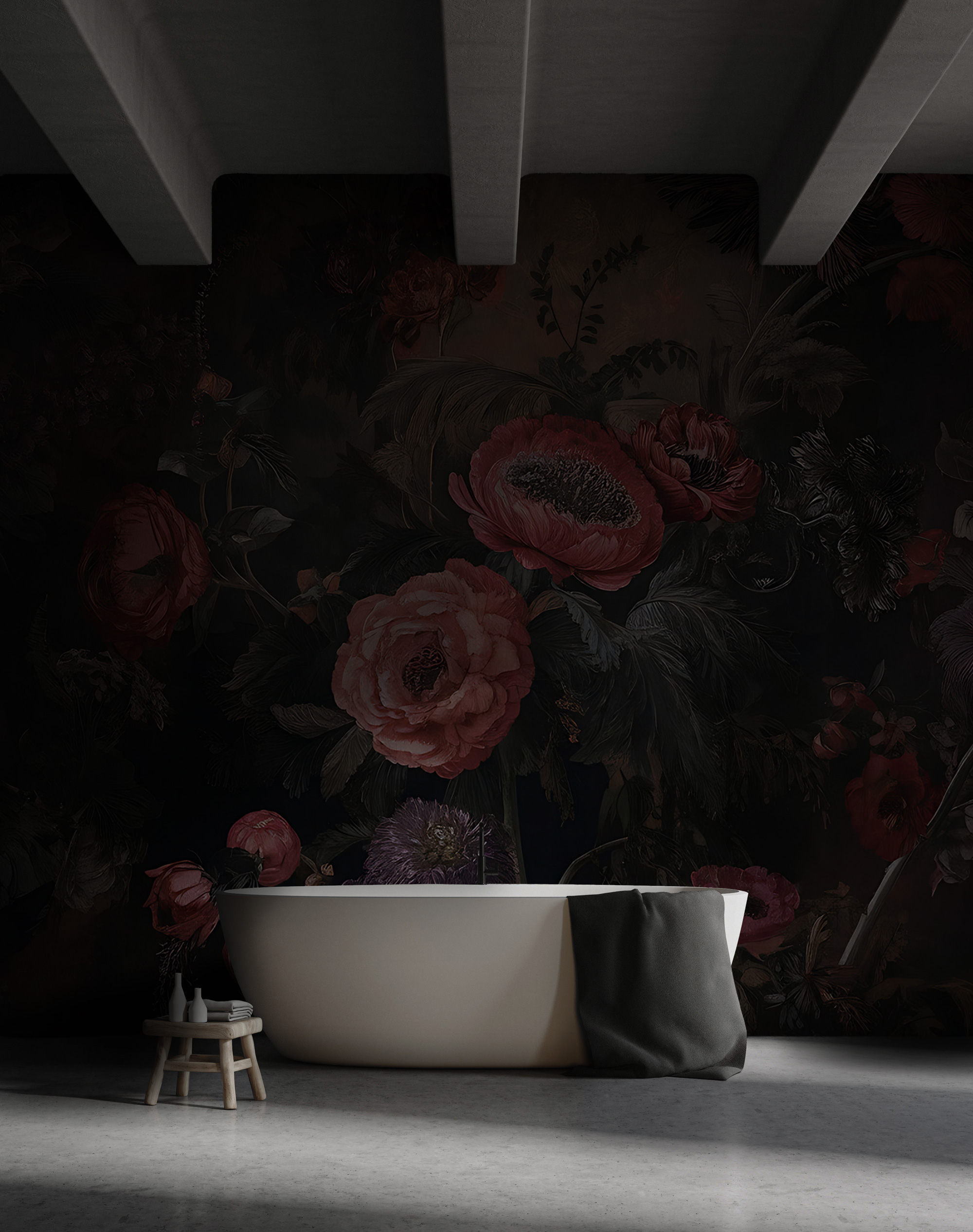 Dramatik Çiçek Tasarımlı Duvar Kağıdı Dramatik Çiçek Tasarımlı Duvar Kağıdı