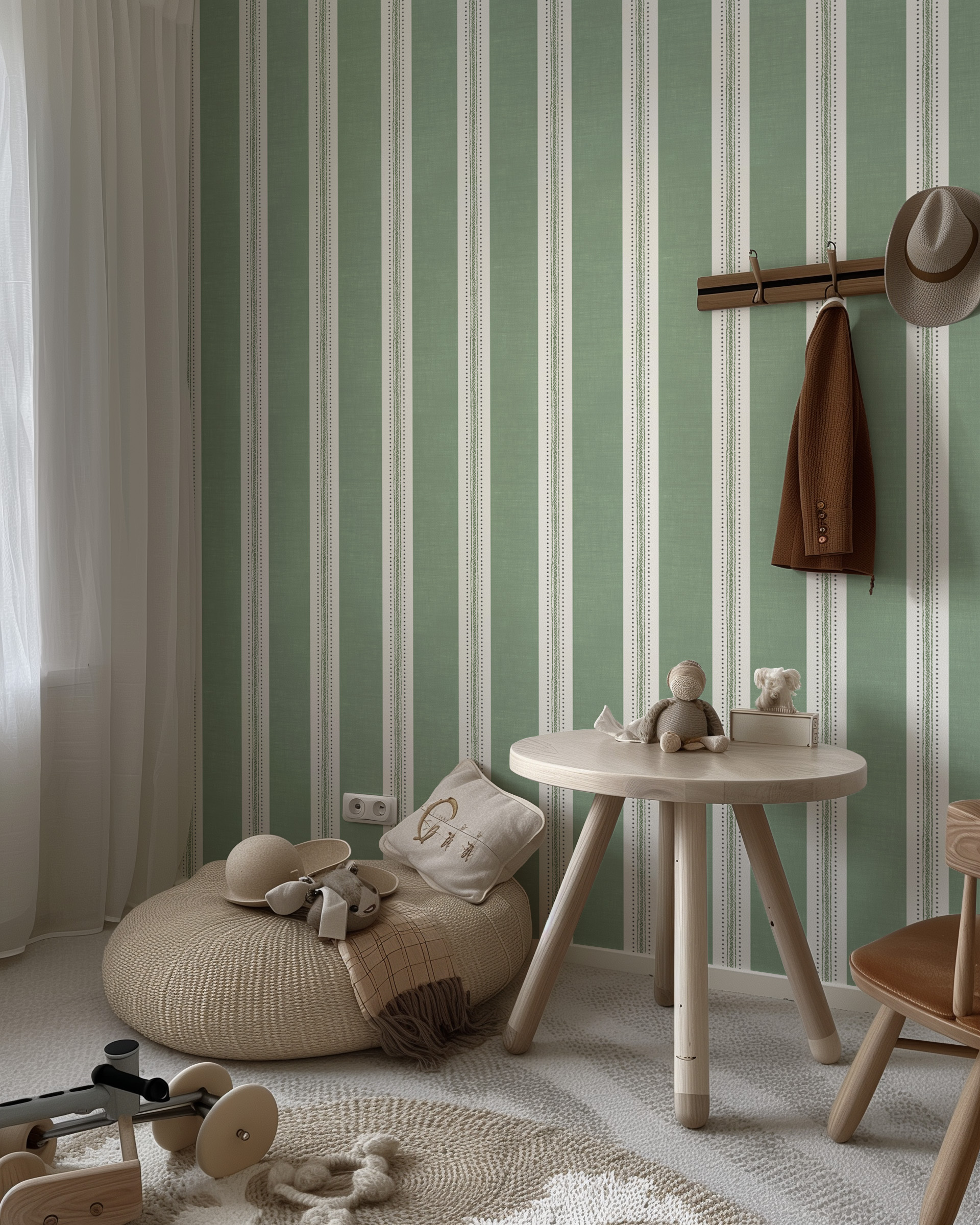 Çizgi Motifli Yeşil Duvar Kağıdı Çizgi Motifli Yeşil Duvar Kağıdı