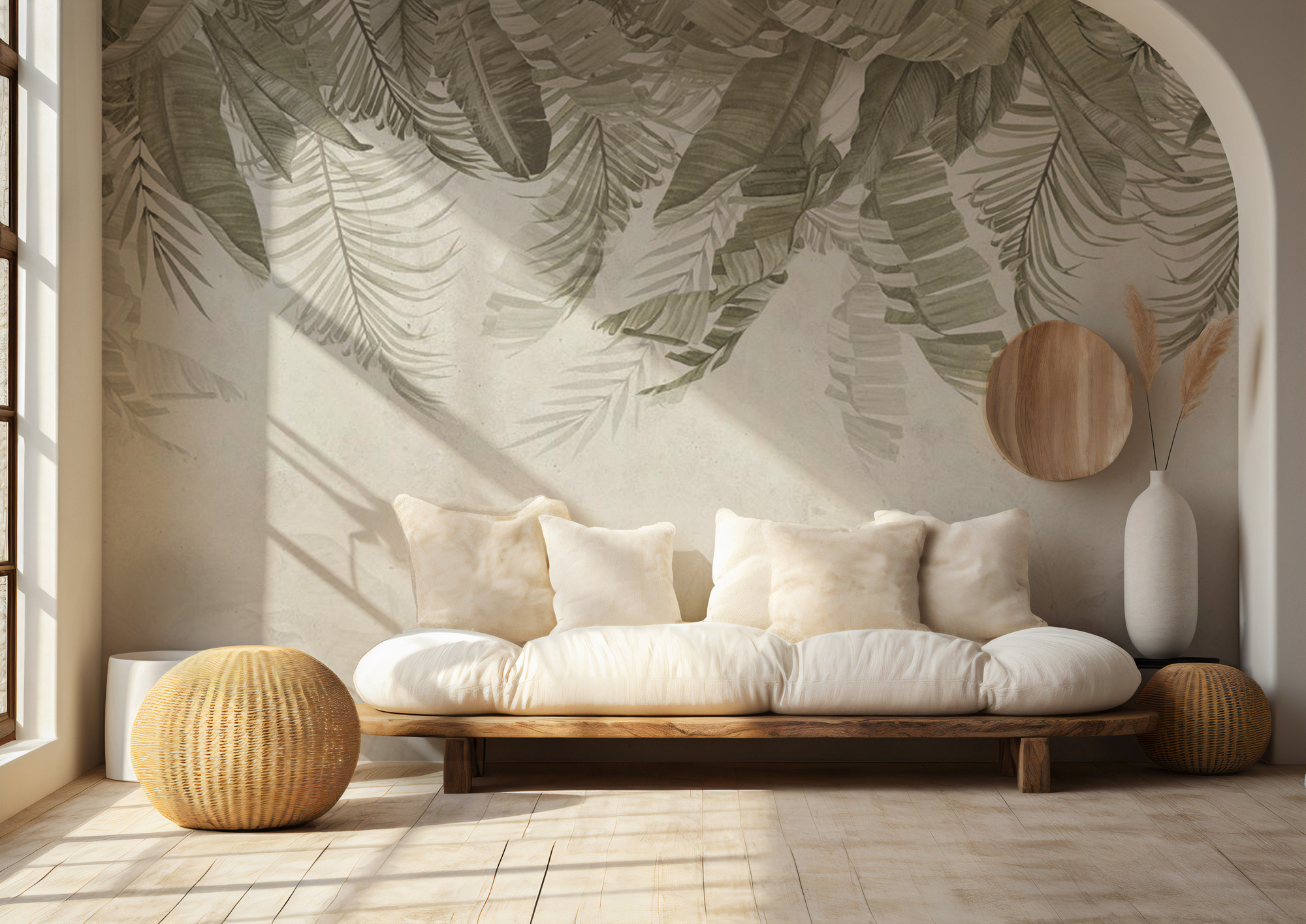 Tropikal Yapraklı Soft Zeminli Duvar Kağıdı Tropikal Yapraklı Soft Zeminli Duvar Kağıdı