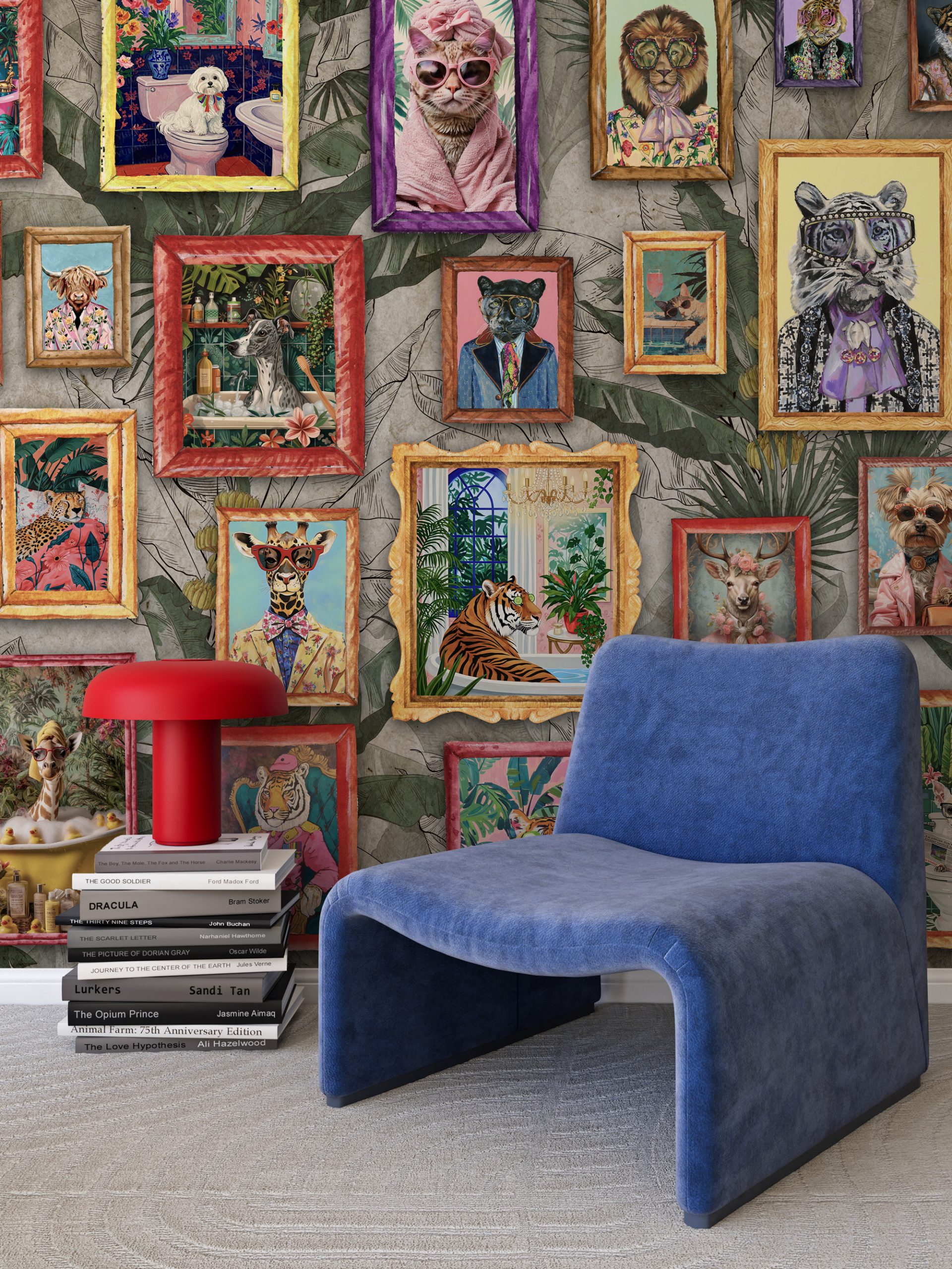 Çerçeveli Hayvan Portreleri Duvar Kağıdı Çerçeveli Hayvan Portreleri Duvar Kağıdı