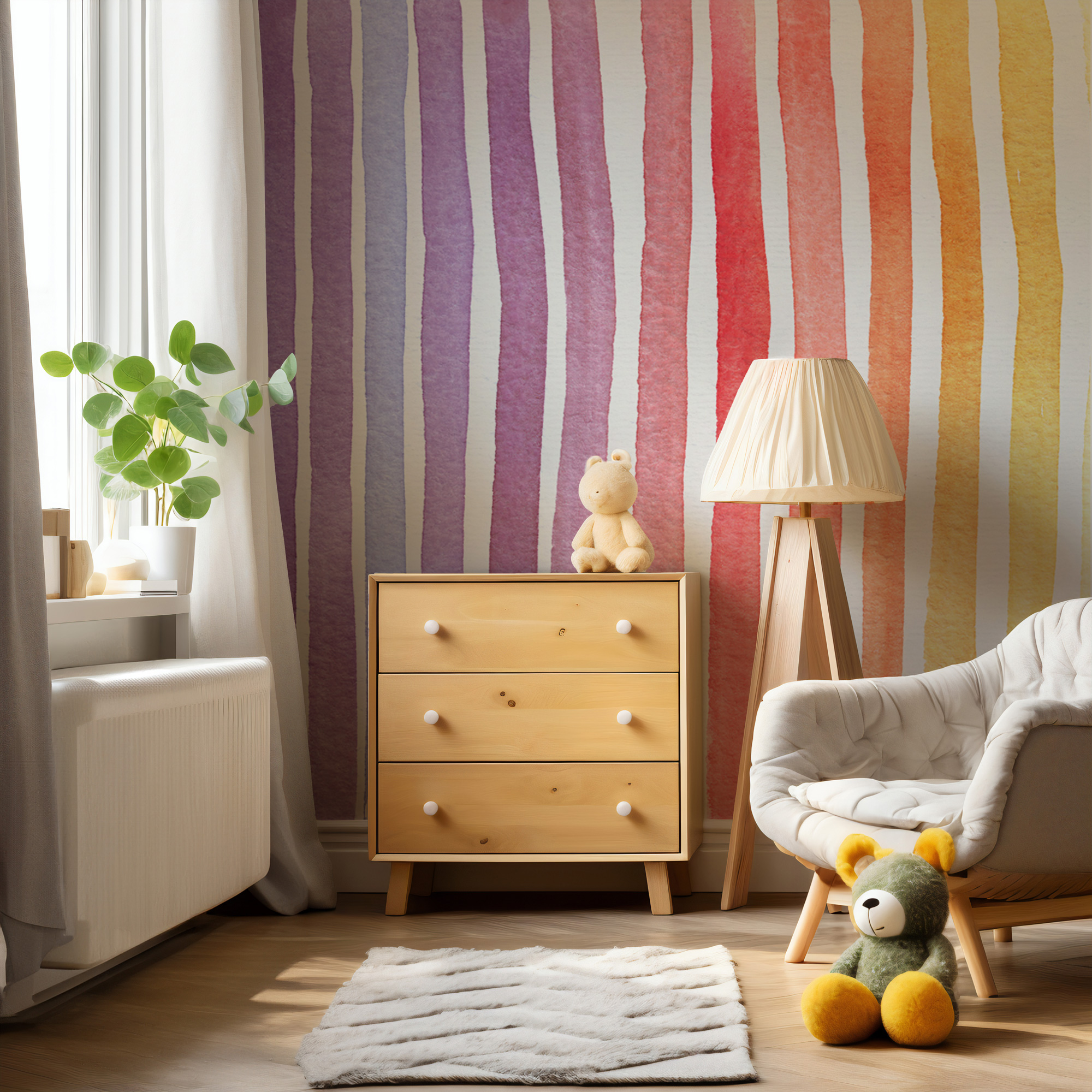 Suluboya Çizgi Desenli Duvar Kağıdı Suluboya Çizgi Desenli Duvar Kağıdı