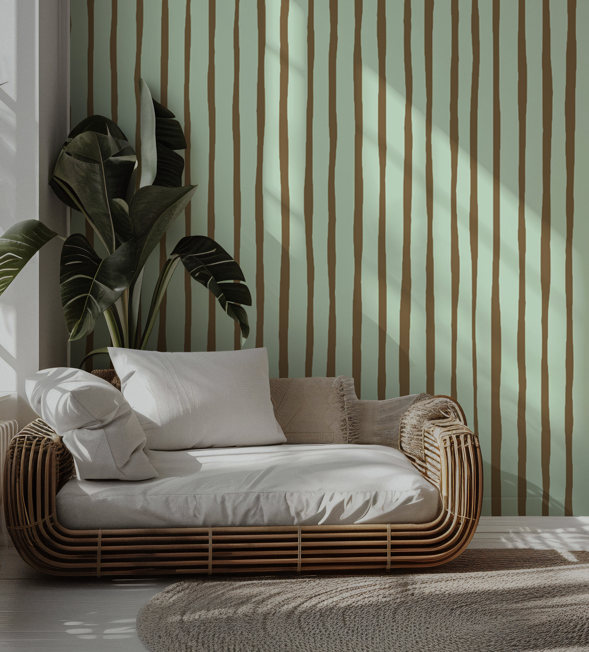 Pastel Yeşil Çizgili Duvar Kağıdı Pastel Yeşil Çizgili Duvar Kağıdı