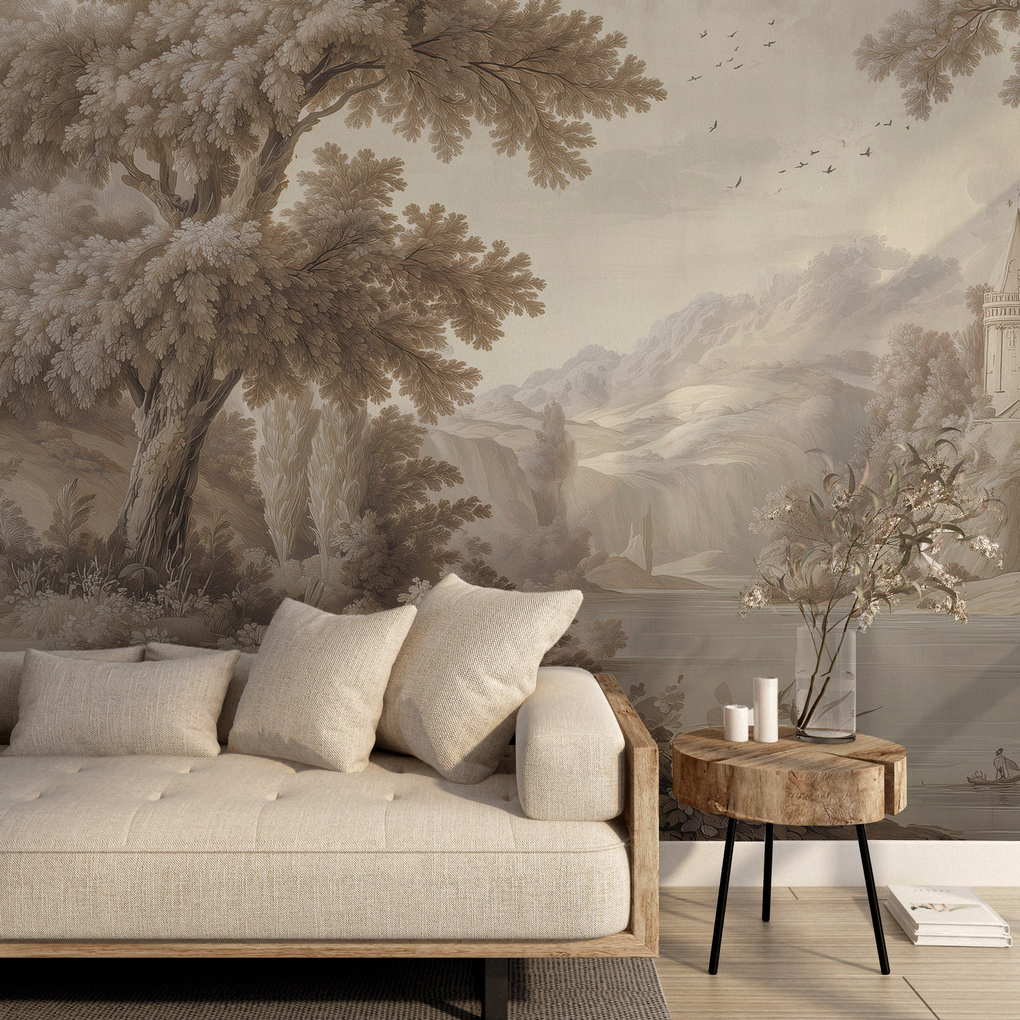 Vintage Şato Manzaralı Duvar Kağıdı Vintage Şato Manzaralı Duvar Kağıdı