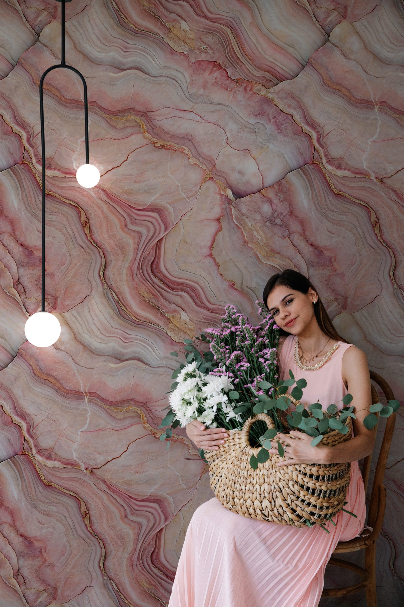 Kristal Pembe Mermer Duvar Kağıdı Kristal Pembe Mermer Duvar Kağıdı